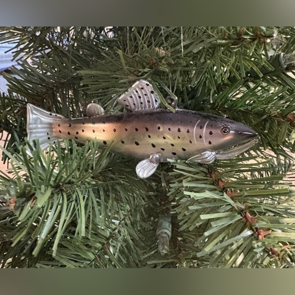 Glass Fish Christmas Tree Ornament Trout Fly Fishing